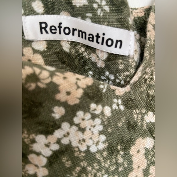 Green Reformation Martin Linen Dress, Size 4 - Picture 6 of 7